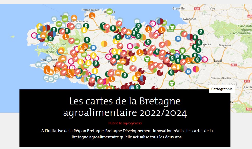 Cartographie filière algues en Bretagne. 