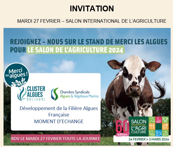 SALON INTERNATIONAL DE L'AGRICULTURE - journée filière algues 