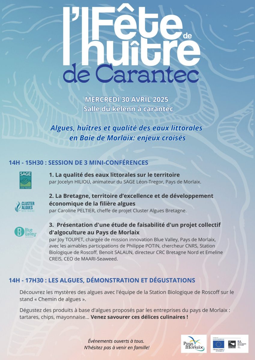 Algues, Huîtres et Qualité des eaux littorales en Baie de Morlaix 